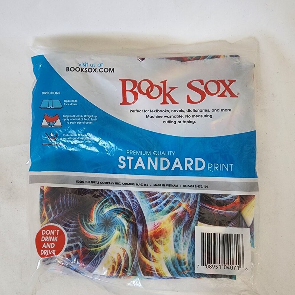 Y2K Vintage Book Sox Tie Dye Book Cover Premium Quality Standard Print